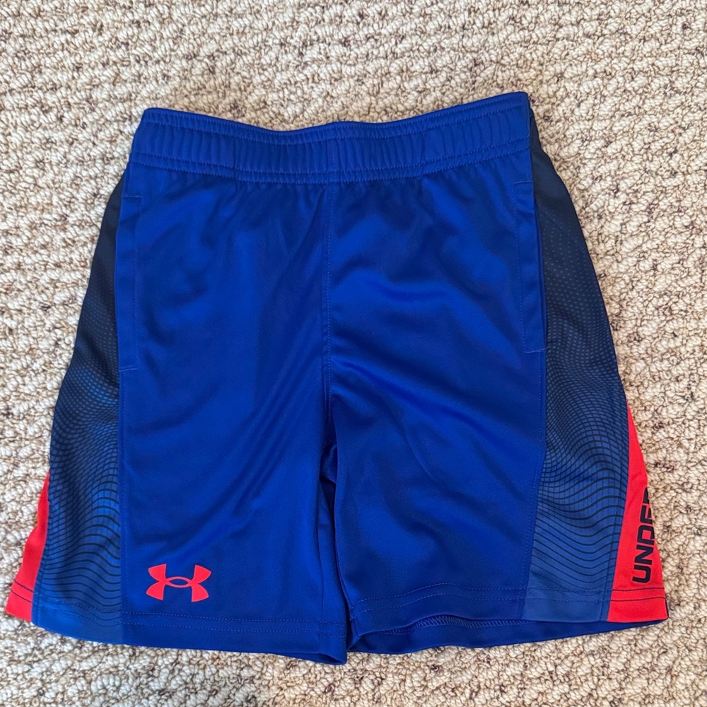 Under Armour Royal Blue Shorts with Red Highlights